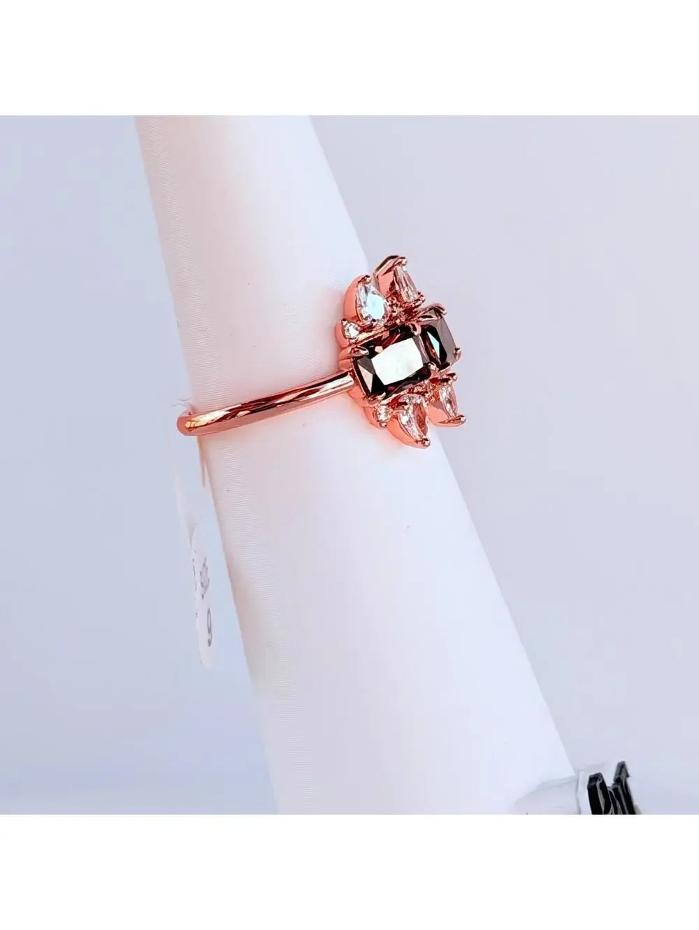 Bomb Party Ring Size 9 “Feeling Alive” Brown Tourmaline & CZ on Rose Gold